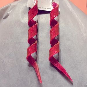 Red Glitter Twirl Earrings